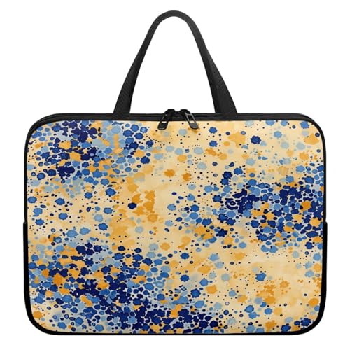 ENEN Bunte Spritzfarbe Laptoptasche Wasserdicht Laptop Taschen, Laptop Tasche Business Büro Arbeit Computertasche, Schlanke Notebook Tasche für Herren Frauen (Khaki Blau,17’’) von ENEN