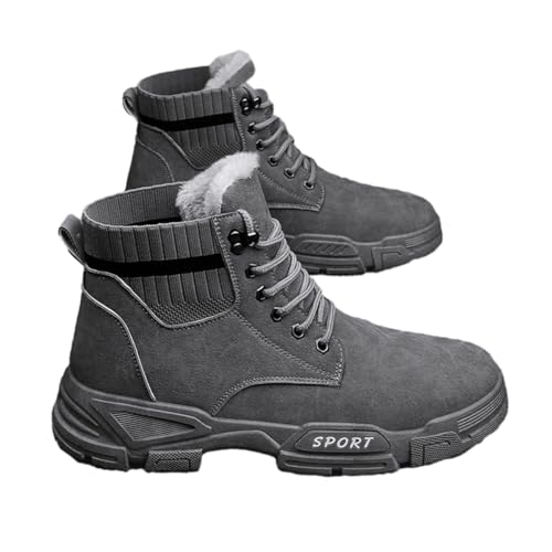 ENEN Casual Winterschuhe Herren Warme Gefüttert Schneestiefel Pelzfutter Rutschfest Winterstiefel Trekkingschuhe Wanderschuhe Winter Outdoor Männer Fleece Boots 39-44 von ENEN