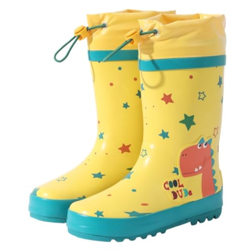 ENEN Gummistiefel Kinder 26-34, Gummistiefel Mädchen und Jungen Kurze Wasserdichte Bequeme Federleichte Regenstiefel Kinder Regenstiefel für Kindergarten Schule Outdoor, Niedliche (Dinosaurier,30) von ENEN