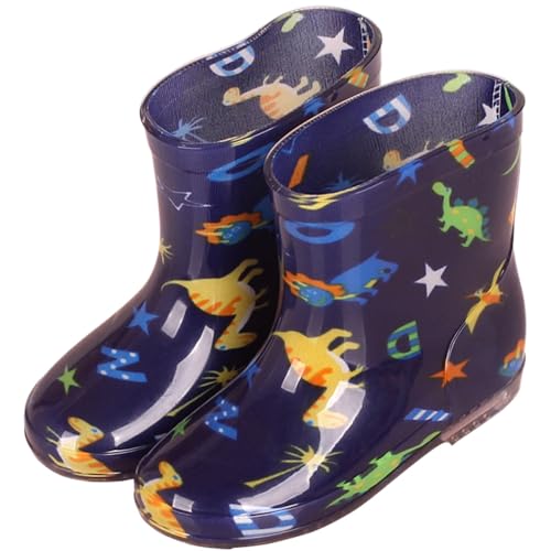 ENEN Gummistiefel Kinder Gr 24-28, Gummistiefel Mädchen und Jungen Wasserdichte Regenschuhe Kleinkind Leicht Bequeme für Kindergarten, Schule, Outdoor (Dinosaurier,24) von ENEN
