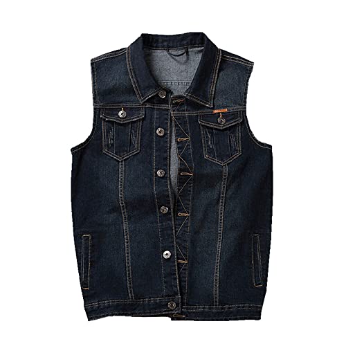 ENEN Herren Denim Vest Weste Retro-Jeansweste Ärmellos, Oberbekleidung Multi-Pocket Outdoor Fotografie Angeln Camping Weste Reisen Wandern Gilet Jacke von ENEN