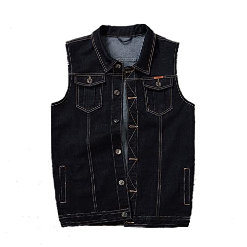 ENEN Herren Denim Vest Weste Retro-Jeansweste Ärmellos, Oberbekleidung Multi-Pocket Outdoor Fotografie Angeln Camping Weste Reisen Wandern Gilet Jacke von ENEN