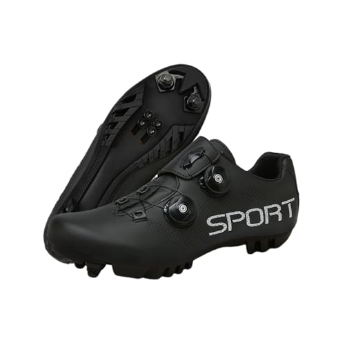 ENEN Herren Fahrradschuhe, Damen Mountainbike Schuhe Kompatible SPD 2 Schrauben mit Delta Lock Pedal, Unisex Nylon MTB Radschuhe Reitschuhe von ENEN