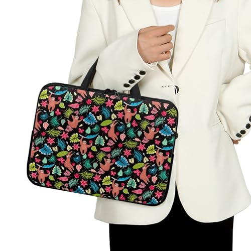 ENEN Laptoptasche 10-17 Zoll, Laptop-Taschen, Faultier Druck Laptop Tasche Business Büro Arbeit Computertasche, Schlanke Notebook Tasche für Herren Frauen (10 Zoll,Schwarz) von ENEN