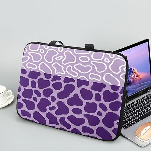 ENEN Laptoptasche 10-17 Zoll Laptop-Taschen, 3D Kuhmuster Laptop Tasche Business Büro Arbeit Computertasche, Schlanke Notebook Tasche für Frauen Herren (Lila,15 Zoll) von ENEN