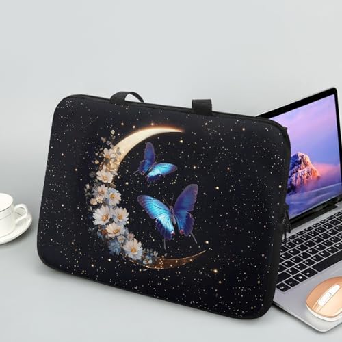ENEN Laptoptasche 10-17 Zoll Laptop-Taschen, Mond muster Laptop Tasche Business Büro Arbeit Computertasche, Schlanke Notebook Tasche für Herren Frauen (Gänseblümchen,13 Zoll) von ENEN