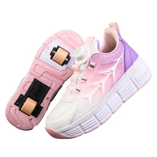 ENEN Mode Schuhe mit Rollen für Jungen & Mädchen, Outdoor Turnschuhe mit Rollen Versenkbarer, Schuhe mit Rollen Kinder, 2-in-1 Roller Schuhe Turnschuhe mit 2 Rollen von ENEN