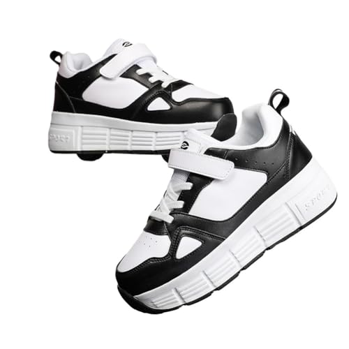 ENEN Mode Schuhe mit Rollen für Jungen & Mädchen, Outdoor Turnschuhe mit Rollen Versenkbarer, Schuhe mit Rollen Kinder, 2-in-1 Roller Schuhe Turnschuhe mit 2 Rollen von ENEN