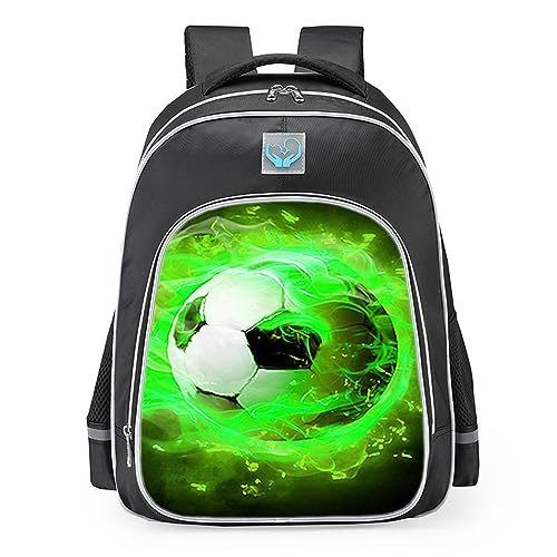 ENEN Rucksack Kinder Kinderrucksack Rucksack Kindergarten Jungen Mädchen Fußball Kleiner Tagesrucksack Schulrucksack Kindertasche Kindergartenrucksack (Grün,M(28x16x38cm)) von ENEN