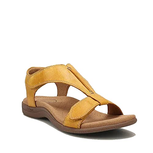 ENEN Sandalen Damen Sommer, Casual Komfort Plateau Leicht Flatform Frauen Mode Peep Toe Keilsandalen für Sports Trecking Strand Outdoorsandalen von ENEN