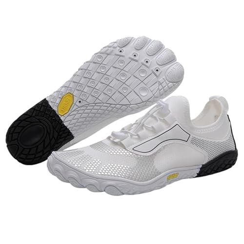 ENEN Schlicht Barfuss Schuhe Damen, rutschfest Barfußschuhe Herren, Atmungsaktiv Schnelltrocknend Barfußschuhe,Wasserschuhe Damen mit Drainageloch,Wasserschuhe für Outdoor-Aktivitäten (Weiß,43) von ENEN