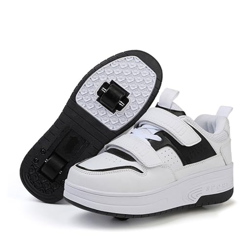 ENEN Schuhe mit Rollen Mädchen, Sommer Schuhe mit Rollen für Jungen Rollschuhe 2-in-1 Kinder Outdoor Turnschuhe Versenkbarer 31 EU-40 EU (Schwarz,32) von ENEN
