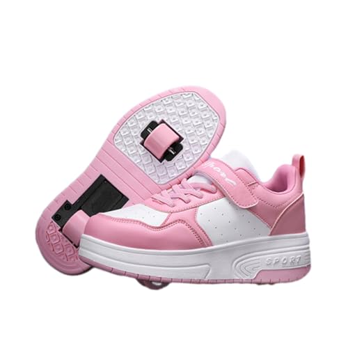 ENEN Schuhe mit Rollen für Jungen Mädchen Skateboardschuhe mit 2 Rollen Skateboardschuhe für Sportschuhe Outdoorschuhe Rollschuhe Kinder 2-in-1-Sneakers-2312 von ENEN