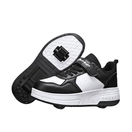 ENEN Schuhe mit Rollen für Jungen Mädchen Skateboardschuhe mit 2 Rollen Skateboardschuhe für Sportschuhe Outdoorschuhe Rollschuhe Kinder 2-in-1-Sneakers-2312 von ENEN