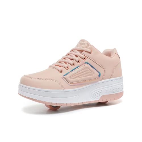 ENEN Schuhe mit Rollen für Jungen Mädchen Skateboardschuhe mit 2 Rollen Skateboardschuhe für Sportschuhe Outdoorschuhe Rollschuhe Kinder 2-in-1-Sneakers -999 von ENEN
