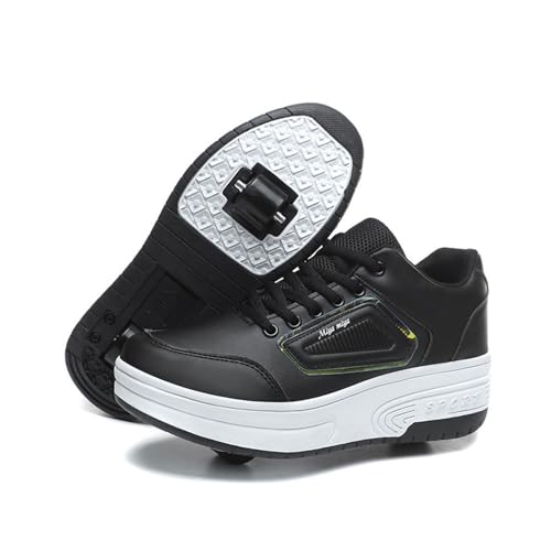 ENEN Schuhe mit Rollen für Jungen Mädchen Skateboardschuhe mit 2 Rollen Skateboardschuhe für Sportschuhe Outdoorschuhe Rollschuhe Kinder 2-in-1-Sneakers -999 von ENEN