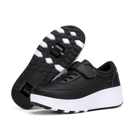 ENEN Schuhe mit Rollen für Jungen Mädchen Skateboardschuhe mit 2 Rollen Skateboardschuhe für Sportschuhe Outdoorschuhe Rollschuhe Kinder 2-in-1-Sneakers von ENEN