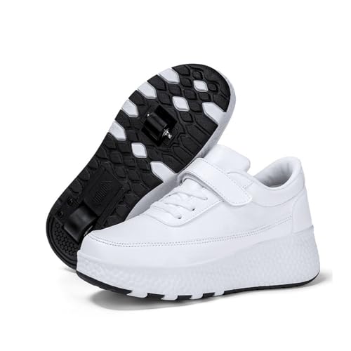 ENEN Schuhe mit Rollen für Jungen Mädchen Skateboardschuhe mit 2 Rollen Skateboardschuhe für Sportschuhe Outdoorschuhe Rollschuhe Kinder 2-in-1-Sneakers von ENEN