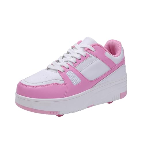 ENEN Schuhe mit Rollen für Jungen Mädchen Skateboardschuhe mit 4 Rollen Skateboardschuhe für Sportschuhe Outdoorschuhe Rollschuhe Kinder 2-in-1-Sneakers von ENEN