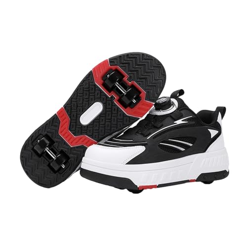 ENEN Schuhe mit Rollen für Jungen Mädchen Skateboardschuhe mit 4 Rollen Skateboardschuhe für Sportschuhe Outdoorschuhe Rollschuhe Kinder 2-in-1-Sneakers von ENEN