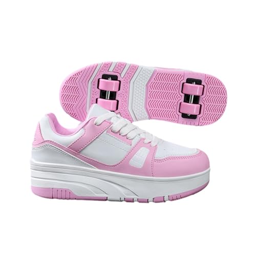 ENEN Schuhe mit Rollen für Jungen & Mädchen, Outdoor Streetstyle Turnschuhe mit Rollen Versenkbarer, Schuhe mit Rollen Kinder, 2-in-1 Roller Schuhe Turnschuhe mit 4 Rollen von ENEN