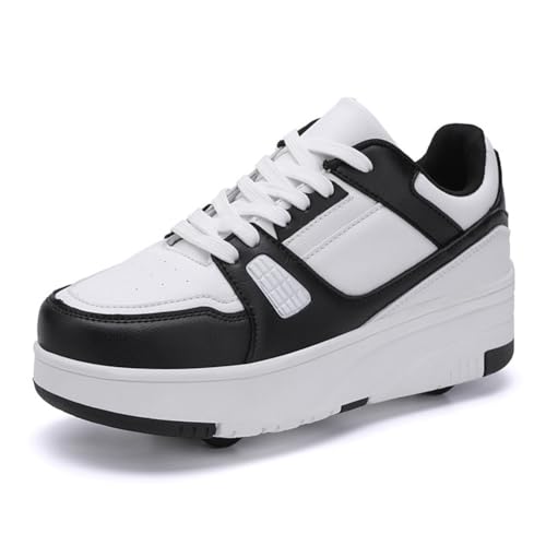 ENEN Schuhe mit Rollen für Jungen & Mädchen, Outdoor Turnschuhe mit Rollen Versenkbarer, Schuhe mit Rollen Kinder, 2-in-1 Roller Schuhe Turnschuhe mit 4 Rollen von ENEN