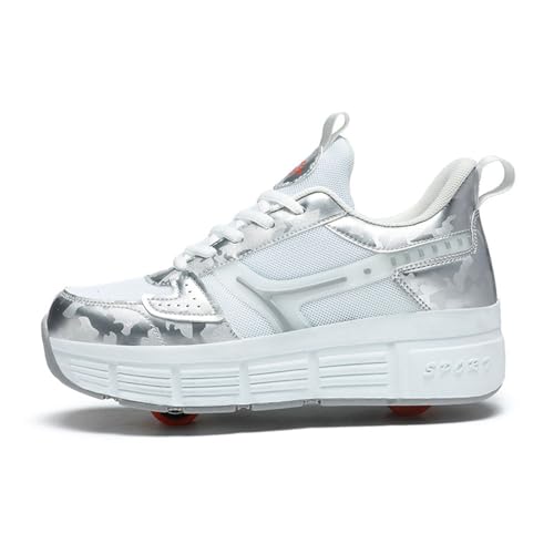 ENEN Schuhe mit Rollen für Jungen & Mädchen, Turnschuhe mit 2 Rollen Versenkbarer, Schuhe mit Rollen Kinder, 2-in-1 Roller Schuhe Outdoor Turnschuhe 30-41 EU von ENEN