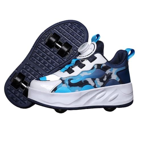 ENEN Schuhe mit Rollen für Jungen & Mädchen, Turnschuhe mit 4 Rollen Versenkbarer Schuhe mit Rollen Kinder 2-in-1 Roller Schuhe Outdoor Turnschuhe Größen 32 EU von ENEN