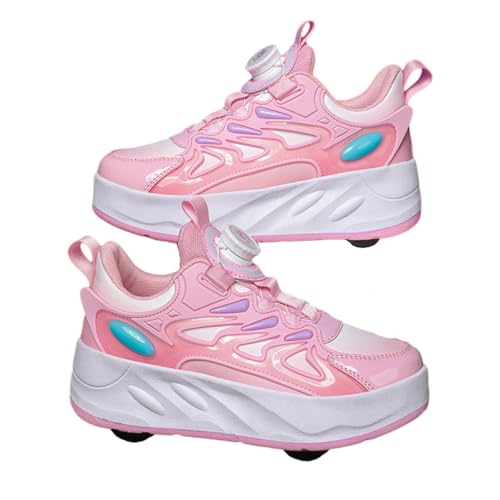 ENEN Schuhe mit Rollen für Jungen & Mädchen, Turnschuhe mit 4 Rollen Versenkbarer Schuhe mit Rollen Kinder 2-in-1 Roller Schuhe Outdoor Turnschuhe Größen 32 EU von ENEN