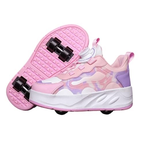 ENEN Schuhe mit Rollen für Jungen & Mädchen, Turnschuhe mit 4 Rollen Versenkbarer Schuhe mit Rollen Kinder 2-in-1 Roller Schuhe Outdoor Turnschuhe Größen 35 EU von ENEN