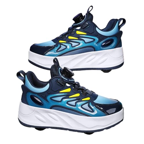ENEN Schuhe mit Rollen für Jungen & Mädchen, Turnschuhe mit 4 Rollen Versenkbarer Schuhe mit Rollen Kinder 2-in-1 Roller Schuhe Outdoor Turnschuhe Größen 37 EU von ENEN