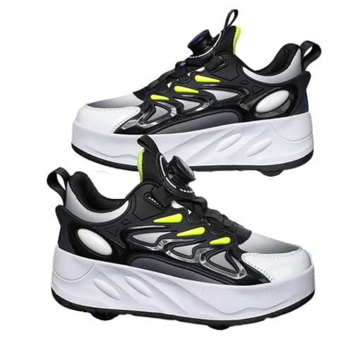 ENEN Schuhe mit Rollen für Jungen & Mädchen, Turnschuhe mit 4 Rollen Versenkbarer Schuhe mit Rollen Kinder 2-in-1 Roller Schuhe Outdoor Turnschuhe Größen 38 EU von ENEN