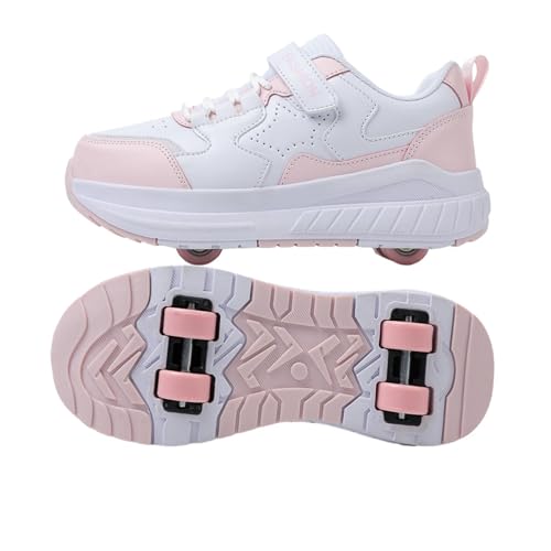 ENEN Schuhe mit Rollen für Jungen & Mädchen, Turnschuhe mit Rollen Versenkbarer, Outdoor Straße Schuhe mit Rollen Kinder, 2-in-1 Roller Schuhe Turnschuhe mit 4 Rollen von ENEN