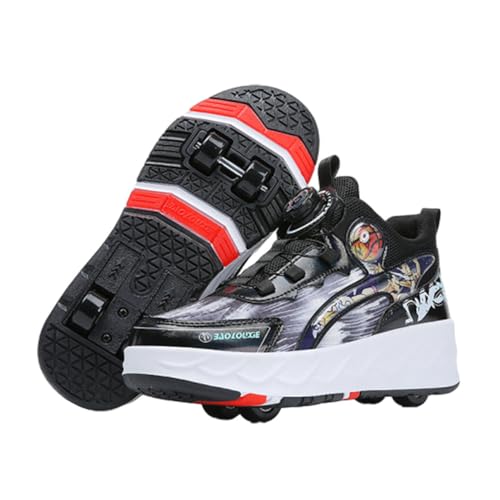 ENEN Schuhe mit Rollen für Mädchen Jungen Skateboardschuhe mit 4 Rollen Skateboardschuhe für Sportschuhe Outdoorschuhe Rollschuhe Kinder 2-in-1-Sneakers -666 von ENEN