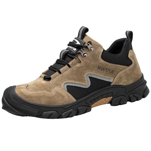 ENEN Sicherheitsschuhe Herren et Damen, Leicht Arbeitsschuhe mit Stahlkappe Sneaker rutschfest Atmungsaktiv Sportlich Schutzschuhe Atmungsaktive Arbeitsturnschuhe Stahlkappenschuhe von ENEN