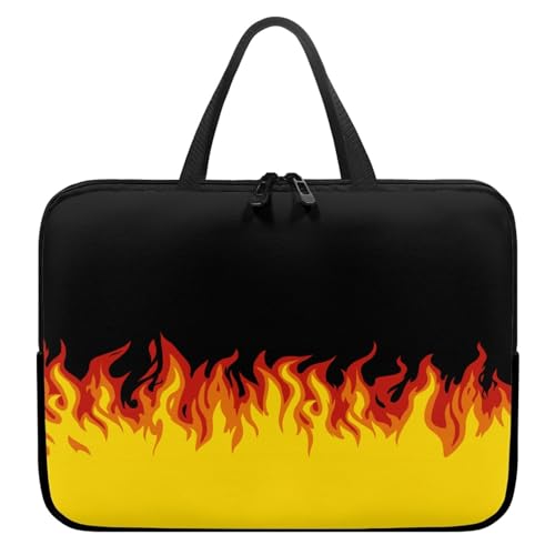ENEN Wasserdicht Laptoptasche, 3D-Flamme Muster Laptop Taschen Laptop Tasche Business Büro Arbeit Computertasche, Schlanke Notebook Tasche für Herren Frauen (Flamme 1,17’’) von ENEN