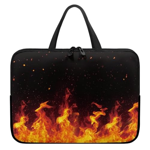 ENEN Wasserdicht Laptoptasche, 3D-Flamme Muster Laptop Taschen Laptop Tasche Business Büro Arbeit Computertasche, Schlanke Notebook Tasche für Herren Frauen (Flamme 5,13’’) von ENEN