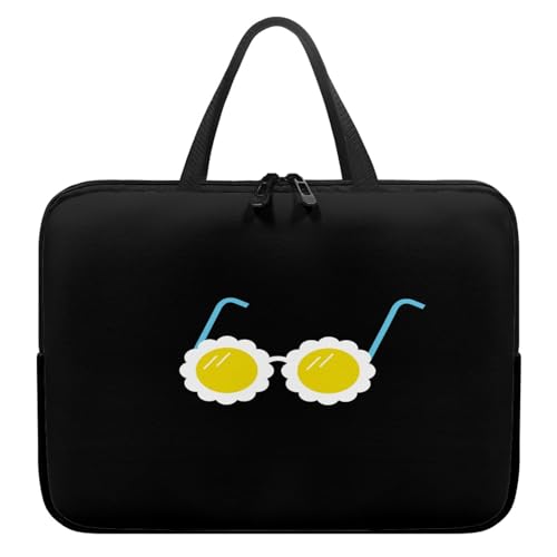 ENEN Wasserdicht Laptoptasche, 3D-Gedrucktes Muster Laptop Taschen Laptop Tasche Business Büro Arbeit Computertasche, Schlanke Notebook Tasche für Herren Frauen (Brille,10’’) von ENEN