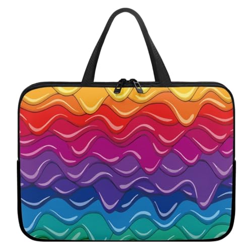 ENEN Wasserdicht Laptoptasche 3D Buntes Laptop Taschen, Laptop Tasche Business Büro Arbeit Computertasche, Schlanke Notebook Tasche für Herren Frauen (17’’,E) von ENEN