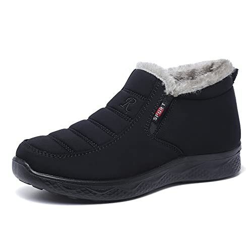 ENEN Winterschuhe Herren Wasserdicht, Baumwolle Warme Gefüttert Schneestiefel Outdoor Pelzfutter Rutschfest Winterstiefel Trekkingschuhe Wanderschuhe Winter Männer Boots von ENEN