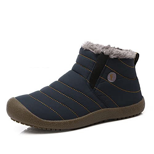 ENEN Winterschuhe Herren Wasserdicht, Warme Gefüttert Schneestiefel Outdoor Pelzfutter Rutschfest Winterstiefel Trekkingschuhe Wanderschuhe Winter Männer Boots von ENEN