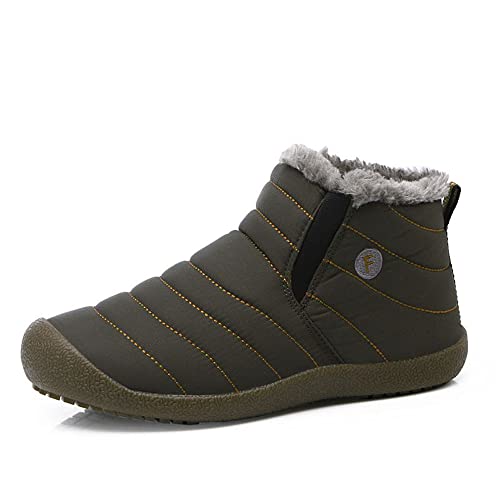 ENEN Winterschuhe Herren Wasserdicht, Warme Gefüttert Schneestiefel Outdoor Pelzfutter Rutschfest Winterstiefel Trekkingschuhe Wanderschuhe Winter Männer Boots von ENEN