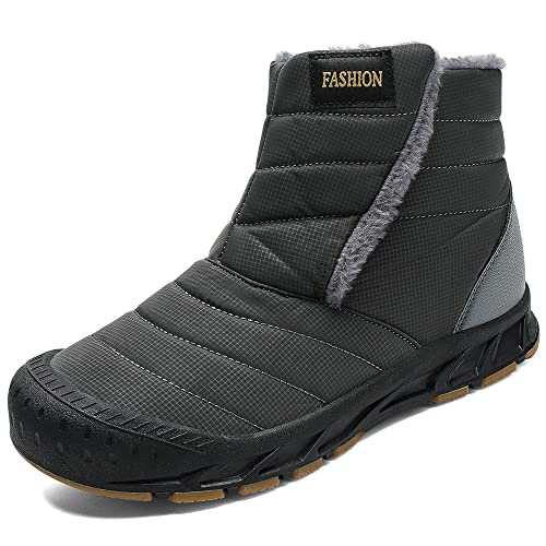 ENEN Winterschuhe Herren Wasserdicht, Warme Gefüttert Schneestiefel Outdoor Pelzfutter Rutschfest Winterstiefel Trekkingschuhe Wanderschuhe Winter Männer Boots von ENEN