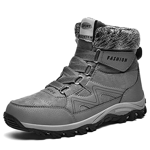 ENEN Winterschuhe Herren Wasserdicht, Warme Gefüttert Schneestiefel Outdoor Pelzfutter Rutschfest Winterstiefel Trekkingschuhe Wanderschuhe Winter Männer Boots von ENEN