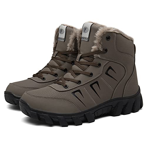 ENEN Winterschuhe Herren Wasserdicht, Warme Gefüttert Schneestiefel Outdoor Pelzfutter Rutschfest Winterstiefel Trekkingschuhe Wanderschuhe Winter Männer Boots von ENEN