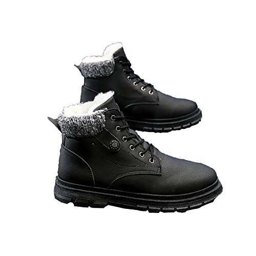 ENEN Winterschuhe Herren Wasserdicht, Warme Gefüttert Schneestiefel Outdoor Pelzfutter Rutschfest Winterstiefel Trekkingschuhe Wanderschuhe Winter Männer Boots von ENEN