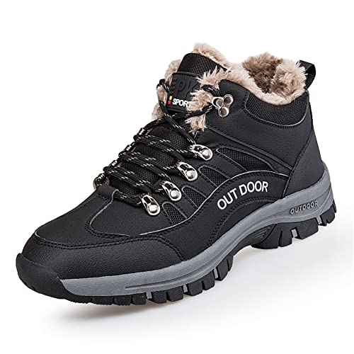 ENEN Winterschuhe Herren Wasserdicht, Warme Gefüttert Schneestiefel Outdoor Pelzfutter Rutschfest Winterstiefel Trekkingschuhe Wanderschuhe Winter Männer Boots von ENEN