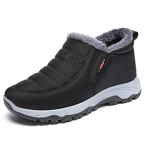 ENEN Winterschuhe Herren Wasserdicht, Warme Gefüttert Schneestiefel Outdoor Pelzfutter Rutschfest Winterstiefel Trekkingschuhe Wanderschuhe Winter Männer Boots von ENEN