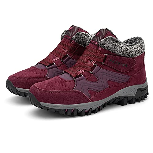 ENEN Winterschuhe Herren Wasserdicht, Warme Gefüttert Schneestiefel Outdoor Pelzfutter Rutschfest Winterstiefel Trekkingschuhe Wanderschuhe Winter Männer Boots36-46 von ENEN