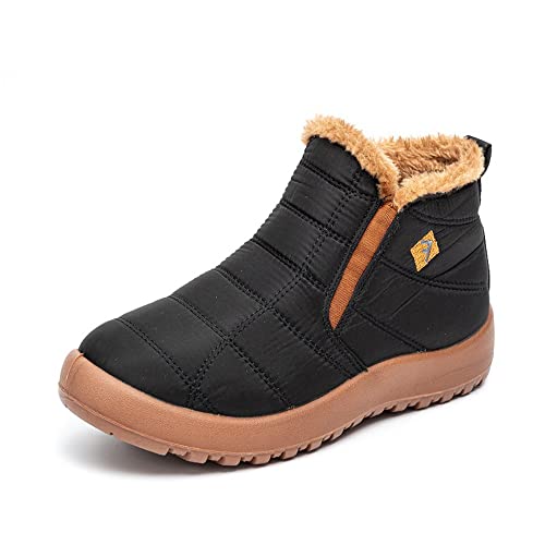 ENEN Winterschuhe Herren Wasserdicht, Warme Gefüttert Schneestiefel Outdoor Pelzfutter Rutschfest Winterstiefel Trekkingschuhe Wanderschuhe Winter Männer Boots36-46 von ENEN